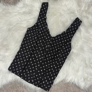 Black Floral Corset Top